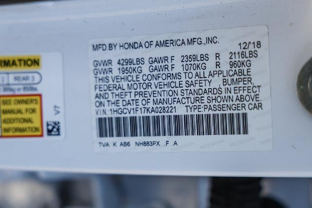 2019 Honda Accord Sedan LX 1.5T
